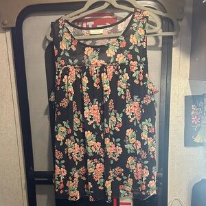 Bobbie Brooks Black Floral Blouse